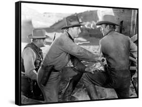 La Caravane heroique (Virginia City) by MichaelCurtiz with Errol Flynn and Randolph Scott, 1940 (b/-null-Framed Stretched Canvas