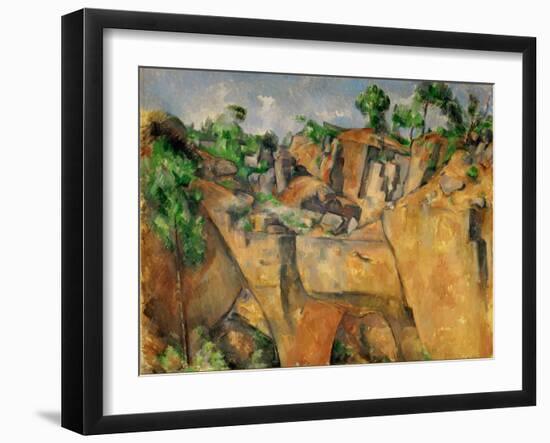 La Carriere de Bibemus-The quarry at Bibemus, Provence, France. Around 1895 Canvas-Paul Cezanne-Framed Giclee Print