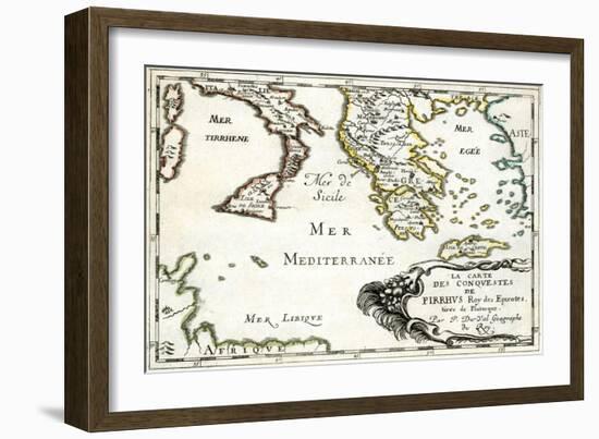 La carte des conquêtes de Pyrrhus-Plutarque-Framed Giclee Print