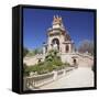 La Cascada, fountain with Quadriga de l'Auroa, architect Josep Fontsere, Parc de la Ciutadella, Bar-Markus Lange-Framed Stretched Canvas