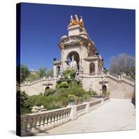 La Cascada, fountain with Quadriga de l'Auroa, architect Josep Fontsere, Parc de la Ciutadella, Bar-Markus Lange-Stretched Canvas