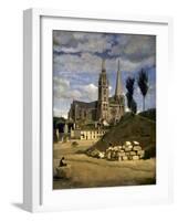 La cathédrale de Chartres-Jean-Baptiste-Camille Corot-Framed Giclee Print