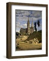 La cathédrale de Chartres-Jean-Baptiste-Camille Corot-Framed Giclee Print