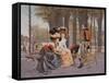 La Causerie-Francois Flameng-Framed Stretched Canvas