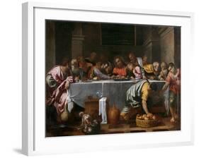 La Cene  (The Last Supper) Peinture D'agostino Carracci (1557-1602) 1594 Dim 172X237 Cm Museo Del-Agostino Carracci-Framed Giclee Print