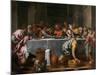 La Cene  (The Last Supper) Peinture D'agostino Carracci (1557-1602) 1594 Dim 172X237 Cm Museo Del-Agostino Carracci-Mounted Giclee Print