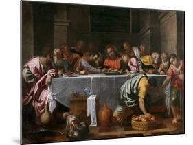 La Cene  (The Last Supper) Peinture D'agostino Carracci (1557-1602) 1594 Dim 172X237 Cm Museo Del-Agostino Carracci-Mounted Giclee Print