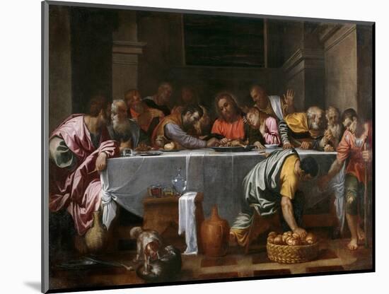 La Cene  (The Last Supper) Peinture D'agostino Carracci (1557-1602) 1594 Dim 172X237 Cm Museo Del-Agostino Carracci-Mounted Giclee Print