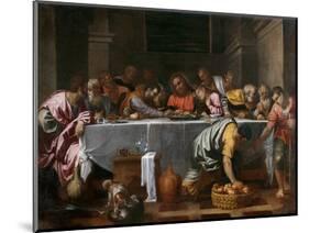 La Cene  (The Last Supper) Peinture D'agostino Carracci (1557-1602) 1594 Dim 172X237 Cm Museo Del-Agostino Carracci-Mounted Giclee Print