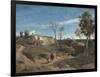 La Cervara, the Roman Campagna, C.1830-1831 (Oil on Fabric)-Jean Baptiste Camille Corot-Framed Giclee Print