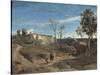 La Cervara, the Roman Campagna, C.1830-1831 (Oil on Fabric)-Jean Baptiste Camille Corot-Stretched Canvas