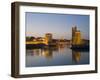 La Chaine and St. Nicholas Towers, La Rochelle at Dusk, Charente-Maritime, France-Stuart Hazel-Framed Photographic Print