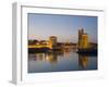 La Chaine and St. Nicholas Towers, La Rochelle at Dusk, Charente-Maritime, France-Stuart Hazel-Framed Photographic Print