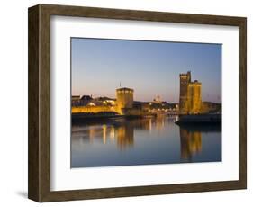 La Chaine and St. Nicholas Towers, La Rochelle at Dusk, Charente-Maritime, France-Stuart Hazel-Framed Photographic Print