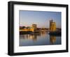 La Chaine and St. Nicholas Towers, La Rochelle at Dusk, Charente-Maritime, France-Stuart Hazel-Framed Photographic Print