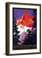 La Chaine De Mont-Blanc Vintage Poster - Europe-Lantern Press-Framed Art Print