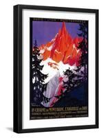 La Chaine De Mont-Blanc Vintage Poster - Europe-Lantern Press-Framed Art Print