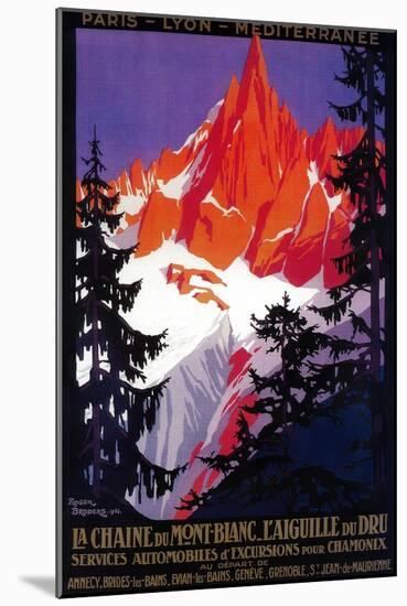 La Chaine De Mont-Blanc Vintage Poster - Europe-Lantern Press-Mounted Art Print