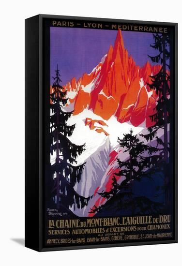 La Chaine De Mont-Blanc Vintage Poster - Europe-Lantern Press-Framed Stretched Canvas