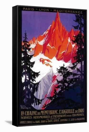 La Chaine De Mont-Blanc Vintage Poster - Europe-Lantern Press-Framed Stretched Canvas