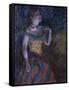 La Chanteuse verte-Edgar Degas-Framed Stretched Canvas