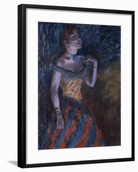 La Chanteuse verte-Edgar Degas-Framed Giclee Print