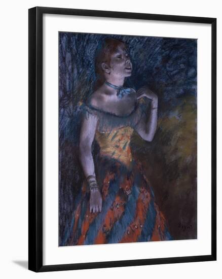 La Chanteuse verte-Edgar Degas-Framed Giclee Print