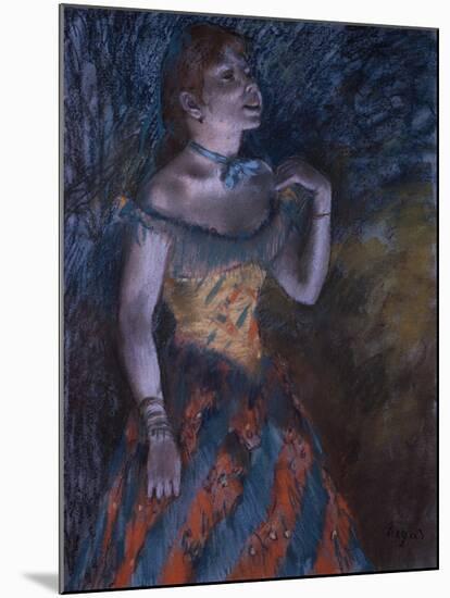 La Chanteuse verte-Edgar Degas-Mounted Giclee Print