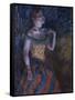 La Chanteuse verte-Edgar Degas-Framed Stretched Canvas