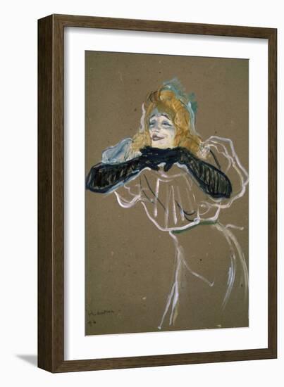 La Chanteuse: Yvette Gilbert-Henri de Toulouse-Lautrec-Framed Giclee Print