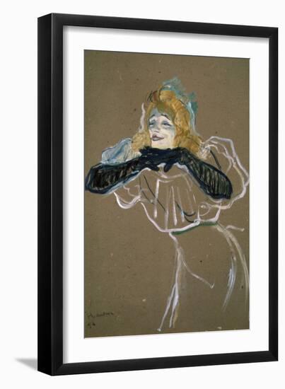 La Chanteuse: Yvette Gilbert-Henri de Toulouse-Lautrec-Framed Giclee Print