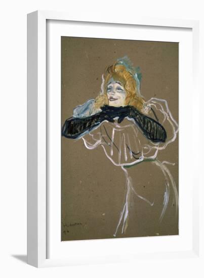 La Chanteuse: Yvette Gilbert-Henri de Toulouse-Lautrec-Framed Giclee Print