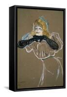 La Chanteuse: Yvette Gilbert-Henri de Toulouse-Lautrec-Framed Stretched Canvas