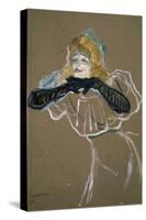 La Chanteuse: Yvette Gilbert-Henri de Toulouse-Lautrec-Stretched Canvas