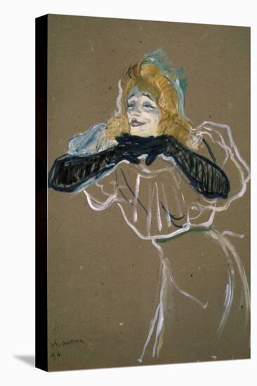 La Chanteuse: Yvette Gilbert-Henri de Toulouse-Lautrec-Stretched Canvas