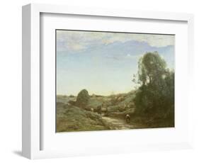 La Charette, Memory of Marcoussis-Jean-Baptiste-Camille Corot-Framed Giclee Print