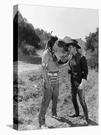 La Charge Fantastique THEY DIED WITH THEIR BOOTS ON by Raoul Walsh with Anthony Quinn and Errol fly-null-Stretched Canvas