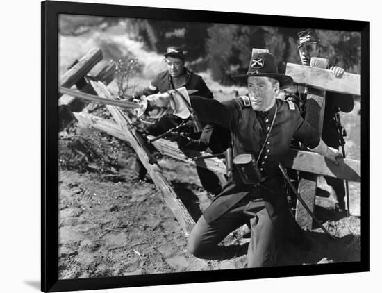 La Charge Fantastique THEY DIED WITH THEIR BOOTS ON by Raoul Walsh with Errol Flynn, 1941 (b/w phot-null-Framed Photo