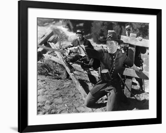 La Charge Fantastique THEY DIED WITH THEIR BOOTS ON by Raoul Walsh with Errol Flynn, 1941 (b/w phot-null-Framed Photo