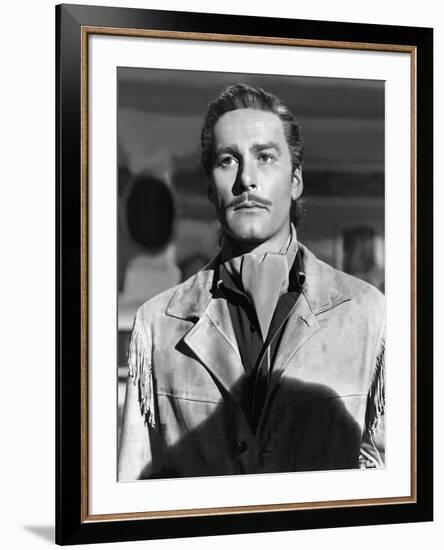 La Charge Fantastique THEY DIED WITH THEIR BOOTS ON by Raoul Walsh with Errol Flynn, 1941 (b/w phot-null-Framed Photo