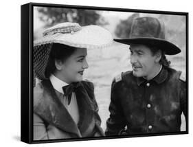 La Charge Fantastique THEY DIED WITH THEIR BOOTS ON by Raoul Walsh with Olivia by Havilland and Err-null-Framed Stretched Canvas