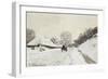 La Charrette. Route sous la neige à Honfleur, avec la ferme Saint Siméon-Claude Monet-Framed Giclee Print