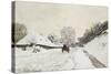 La Charrette. Route sous la neige à Honfleur, avec la ferme Saint Siméon-Claude Monet-Stretched Canvas