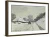 La Charrette, Route Sous La Neige a Honfleur-Claude Monet-Framed Giclee Print