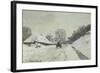 La Charrette, Route Sous La Neige a Honfleur-Claude Monet-Framed Giclee Print