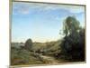 La Charrette - Souvenir of Marcoussis (Near Montlhery). Painting by Camille Corot (1796-1875), Circ-Jean Baptiste Camille Corot-Mounted Giclee Print