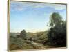 La Charrette - Souvenir of Marcoussis (Near Montlhery). Painting by Camille Corot (1796-1875), Circ-Jean Baptiste Camille Corot-Stretched Canvas