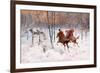 La Chasse a L'elan - Elk Hunting Par Frenz, Rudolf Ferdinandovich (1831-1918), - Watercolour, Gouac-Rudolph Frenz-Framed Giclee Print