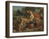 La Chasse Au Lion - the Lion Hunt, by Delacroix, Eugene (1798-1863). Oil on Canvas, 1855. Dimension-Ferdinand Victor Eugene Delacroix-Framed Giclee Print