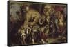 La Chasse aux lions-Eugene Delacroix-Framed Stretched Canvas